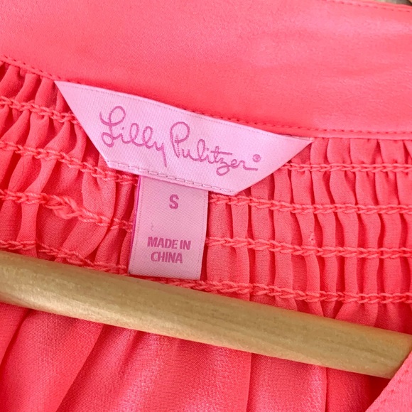 Lilly Pulitzer Elsa Silk Pink Coral Blouse - Picture 3 of 9